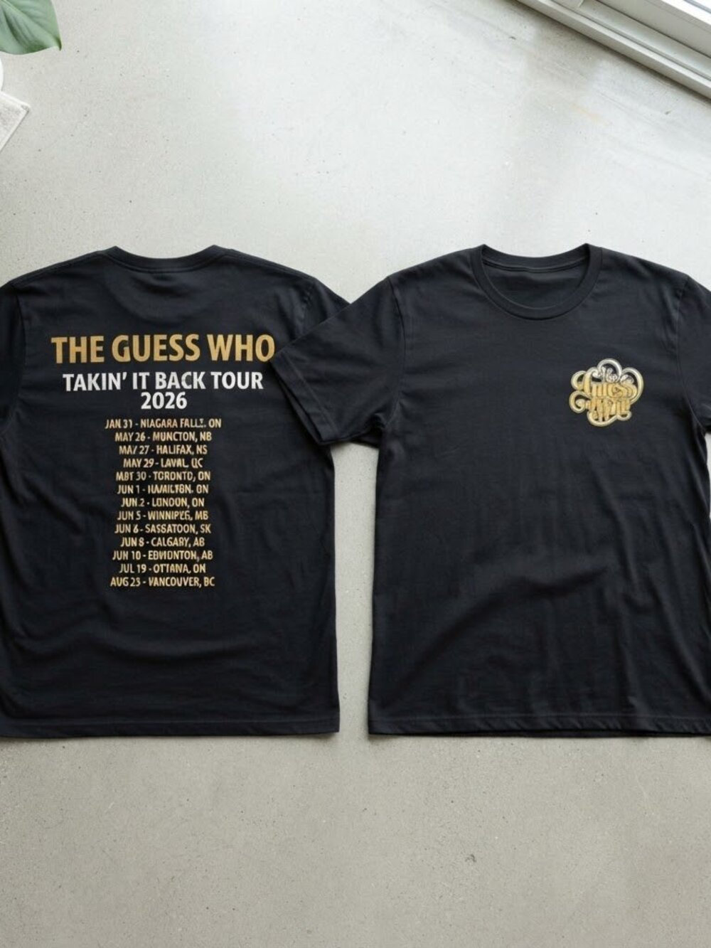 The Guess Who Takin' It Back Tour 2026 Black T-Shirt S-4XL